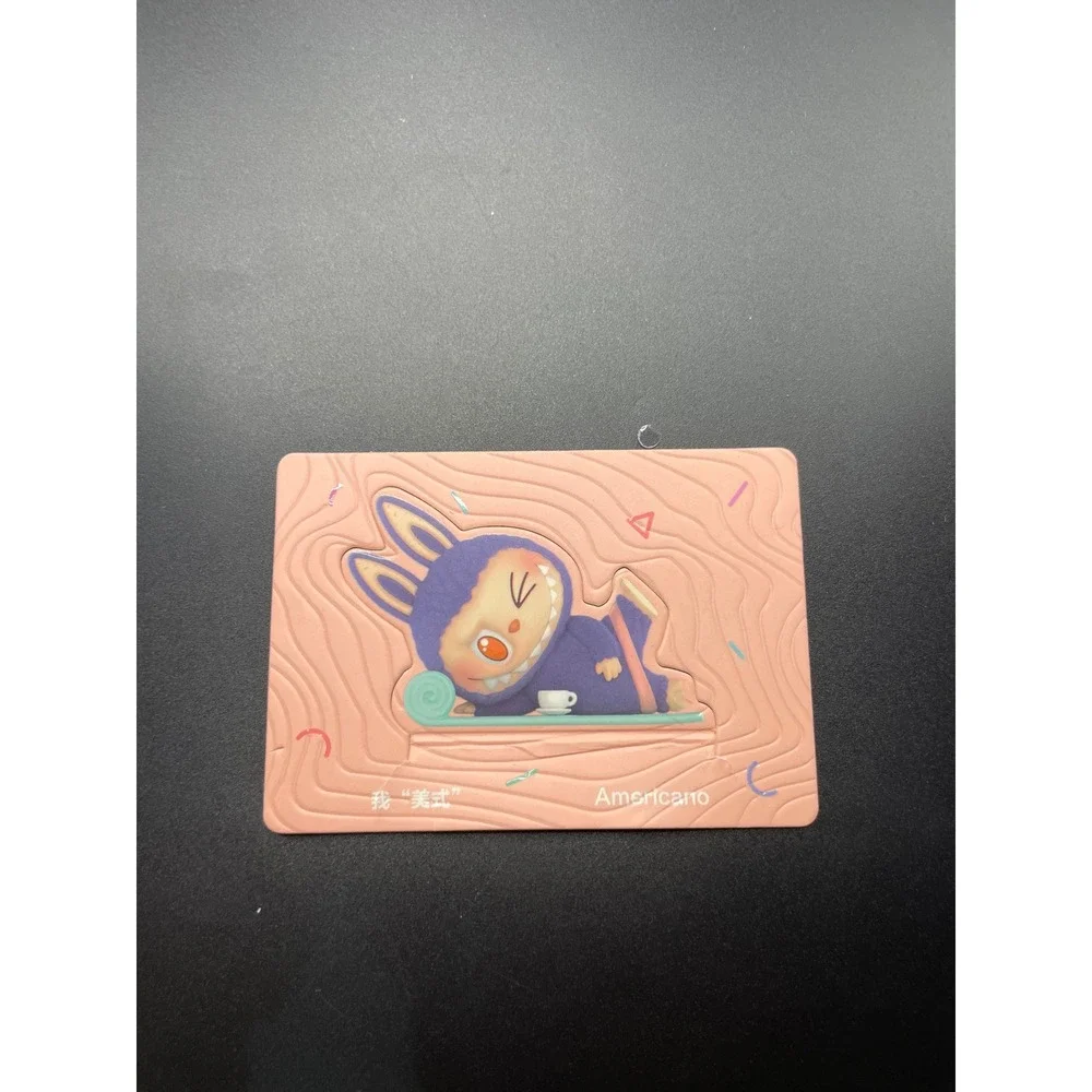 Pop Mart Labubu The Monsters Lazy Yoga Americano Purple Flocked Figure Blind Box